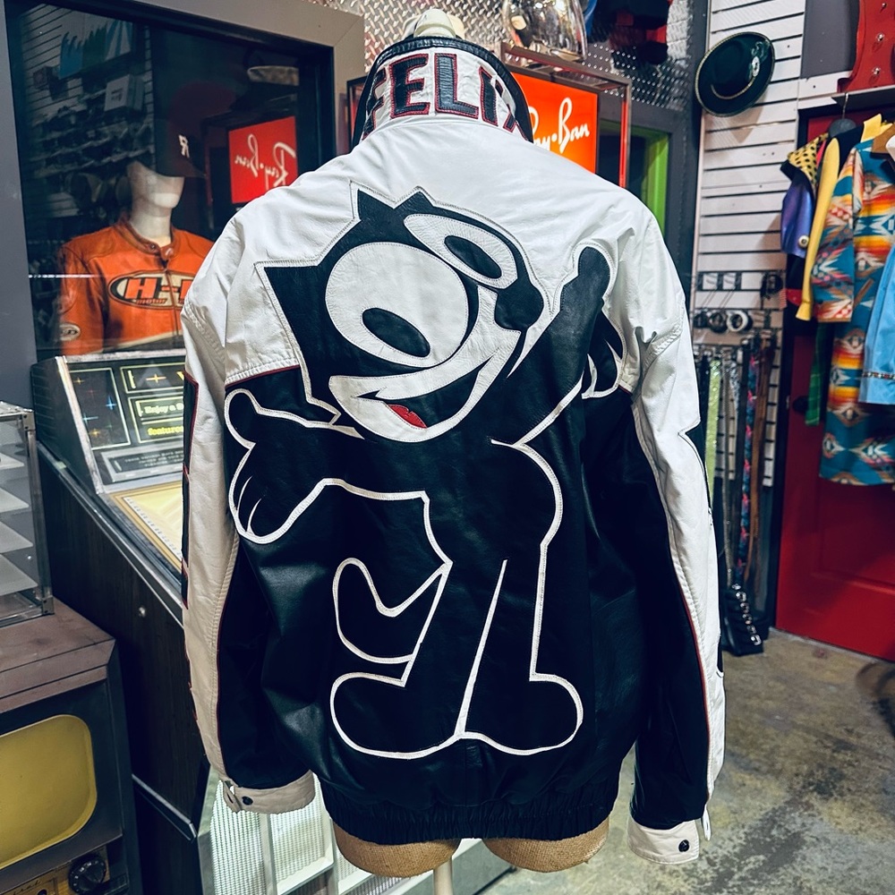 Felix the Cat Incredibly RARE Maziar Black and White 80s Leather Jacket
